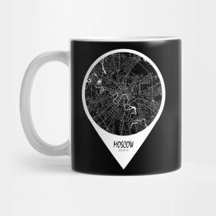 Moscow, Russia City Map - Travel Pin Mug